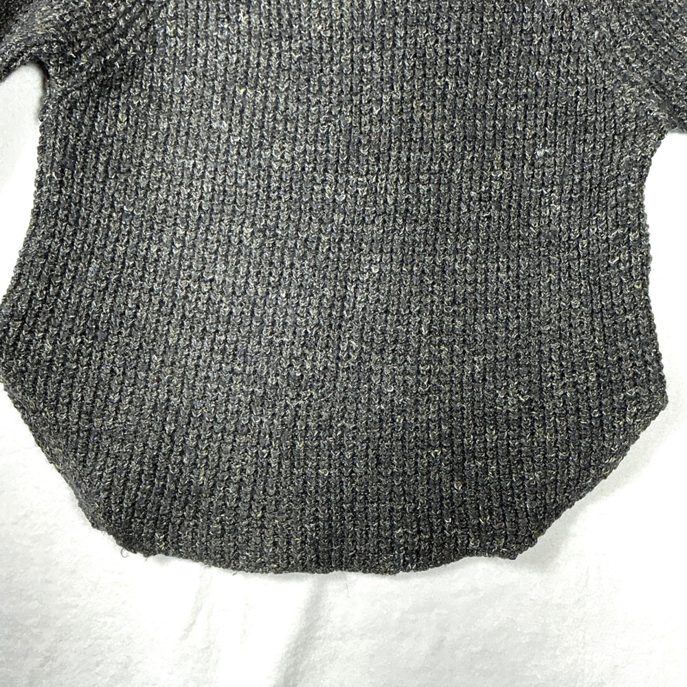 Free People Size M Tweedy Dark Gray Wool Blend Chunky Turtleneck Sweater Dylan - Picture 13 of 15